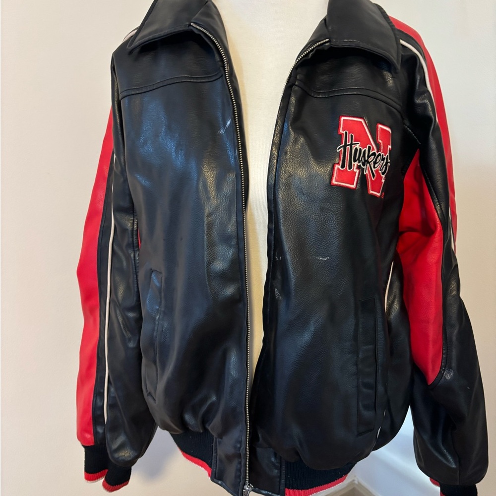 Black and Red Huskers Men's Jacket
